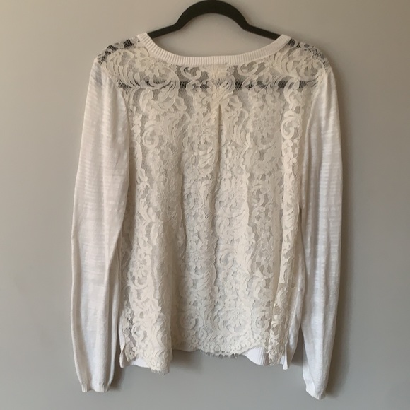 CAbi cream sweater with lace back. Size M - surprise when you turn around. ♥️ - Picture 4 of 7